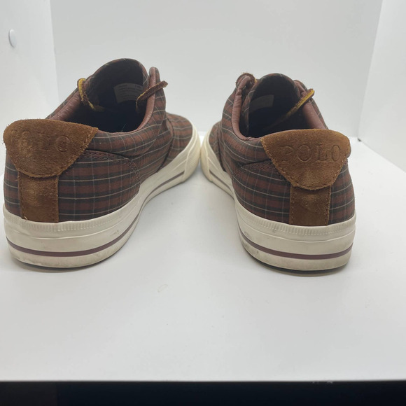 Ralph Lauren POLO Vaughn Plaid Brown Pattern sz7.5 - Picture 6 of 9